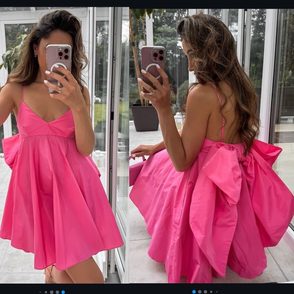 ZARA TAFFETA BOW DRESS